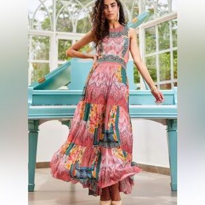 ANTHROPOLOGIE Bhanuni Jyoti Alessandra Maxi Dress Size 8